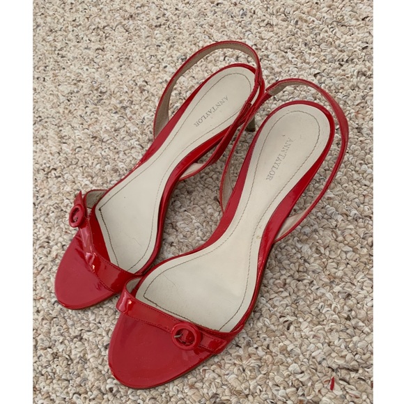 Ann Taylor Red Heeled Sandals - Picture 1 of 4